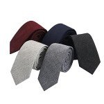 Men's Cotton Solid Stripe Slim Tie - Mix 5