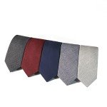 Men's Cotton Solid Stripe Slim Tie - Mix 5