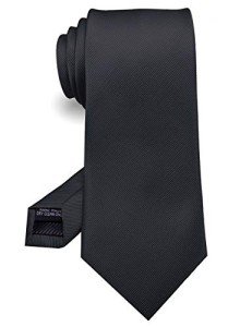 RBOCOTT Men's Black Silk Formal Tie