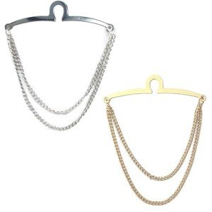 AWOCAN Men's Tie Chains Set - Gold & Silver