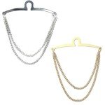 AWOCAN Men's Tie Chains Set - Gold & Silver