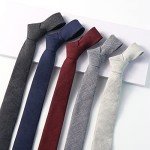 Men's Cotton Solid Stripe Slim Tie - Mix 5
