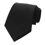 RBOCOTT Men's Black Silk Formal Tie