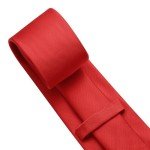 KOOELLE Men's Solid Red Tie and Pocket Square Set