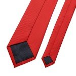 KOOELLE Men's Solid Red Tie and Pocket Square Set