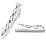 Men's Silver Stainless Steel Tie Clip - Honey Bear
