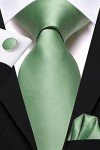 Men's Sage Green Tie and Lapel Pin Set