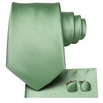 Men's Sage Green Tie and Lapel Pin Set