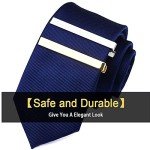 Men's Silver Classic Tie Clips - 6 Pack