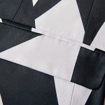 Men's Slim Fit Printed Blazer Jacket - Black & White