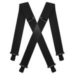 Men's Heavy Duty Black Adjustable Suspenders