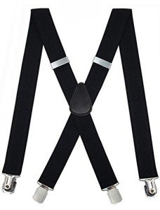 Men's Adjustable X Back Suspenders with Strong Clips