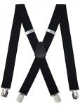 Men's Adjustable X Back Suspenders with Strong Clips