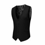 Slim Fit 3-Piece Men's Suit Set - Black