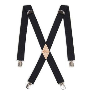 Dickies Men's Adjustable 1.5-Inch X-Back Suspenders - Black