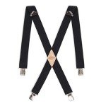 Dickies Men's Adjustable 1.5-Inch X-Back Suspenders - Black