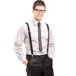 Men's Adjustable X Back Suspenders with Strong Clips