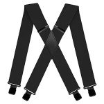 Men's Heavy Duty Black Adjustable Suspenders
