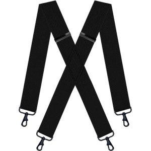 Heavy-Duty Black Suspenders for Big and Tall Men