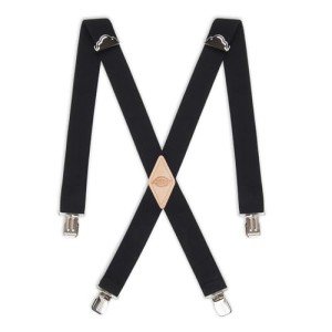 Black Adjustable X Back Suspenders for Men