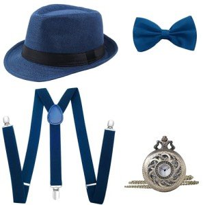 1920s Men's Gatsby Gangster Costume Accessories Set