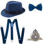 1920s Men's Gatsby Gangster Costume Accessories Set