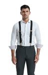 KRICJYH Black Heavy Duty Adjustable Suspenders for Men