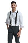 KRICJYH Black Heavy Duty Adjustable Suspenders for Men