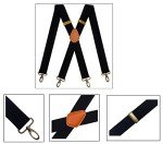 KRICJYH Black Heavy Duty Adjustable Suspenders for Men