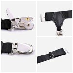 Men's Adjustable Black Sock Garter with Clips