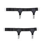 Men's Adjustable Black Sock Garter with Clips