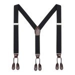 Men's Adjustable Y-Shaped Black Suspenders