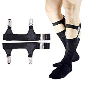 Men's Adjustable Sock Garters 2-Pack - Black Clips