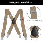 LINKPEACE Men's Adjustable X-Back Work Suspenders