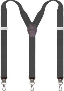 Adjustable Black Retro Suspenders with Swivel Hooks