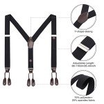 Men's Adjustable Y-Shaped Black Suspenders