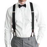 Men's Adjustable Y-Shaped Black Suspenders