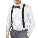 Men's Adjustable Y-Shaped Black Suspenders