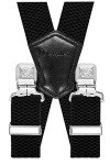 Decalen Men's Heavy Duty Suspenders - Black X Style
