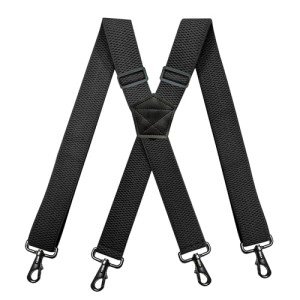 Black Heavy Duty Adjustable Men's Suspenders