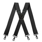 Black Heavy Duty Elastic X Back Men's Suspenders