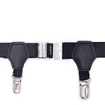 Men's Adjustable Sock Garters 2-Pack - Black Clips