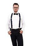 Decalen Men's Heavy Duty Suspenders - Black X Style