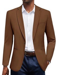 Men's Casual Blazer Lightweight Sport Coat - Brown