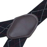 Men's 48" Adjustable Y Shape Suspenders - Black Argyle