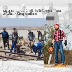 Men's Heavy-Duty Black Leather X-Back Suspenders