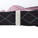 Men's 48" Adjustable Y Shape Suspenders - Black Argyle