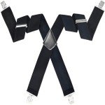 Men's Heavy Duty Black X-Back Suspenders