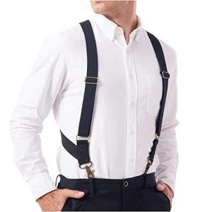Heavy Duty Black Suspenders for Big and Tall