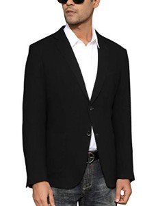 Men's Lightweight Slim Fit Black Linen Blazer